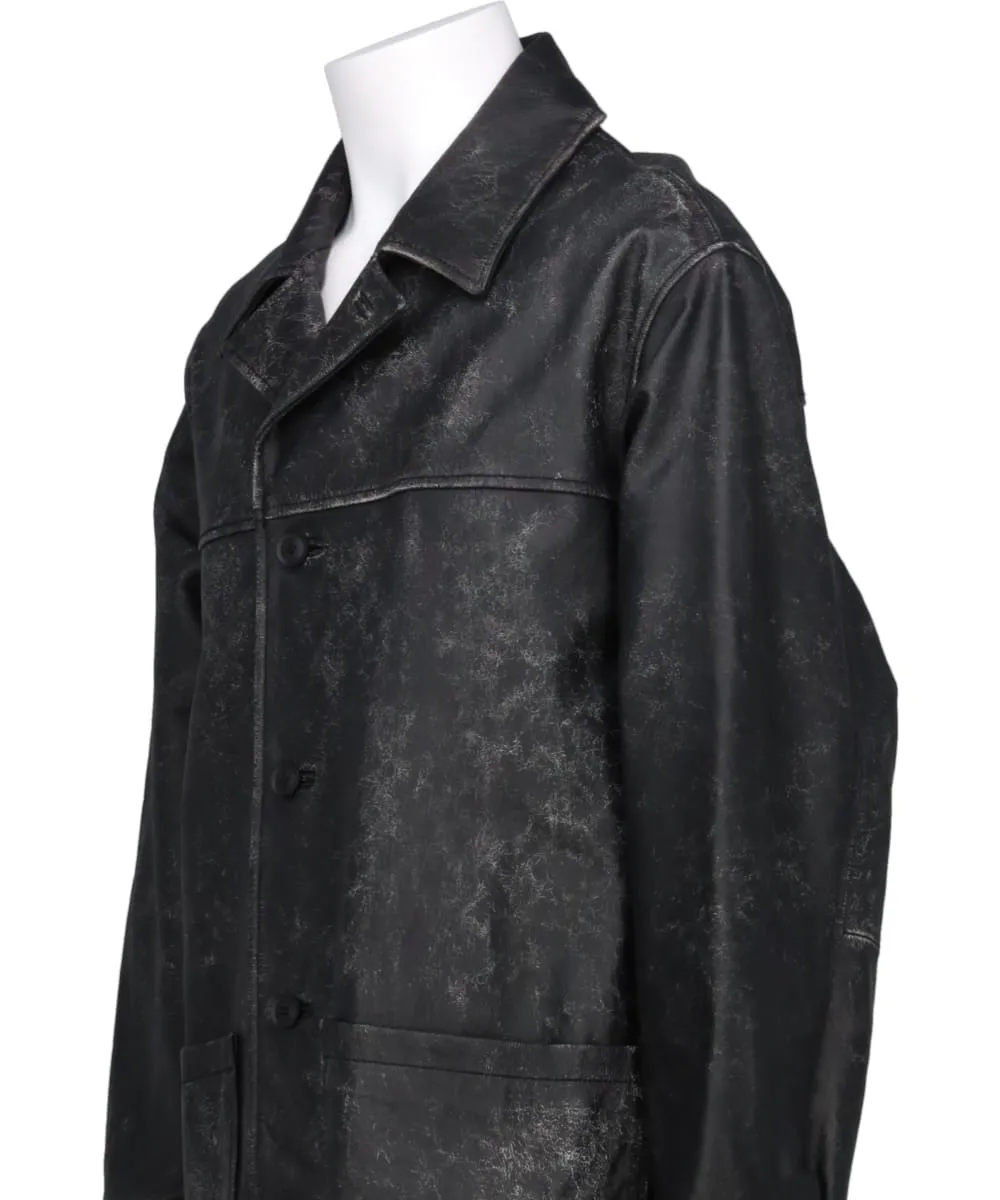 CRACKED GOAT LEATHER CAR COAT