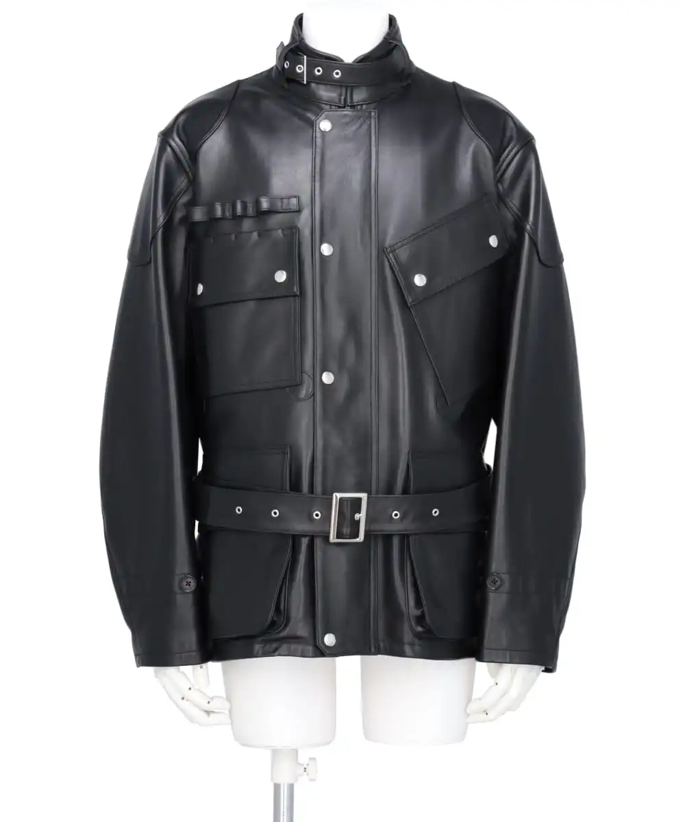 "JEROME" 4PKT LEATHER MOTO JACKET