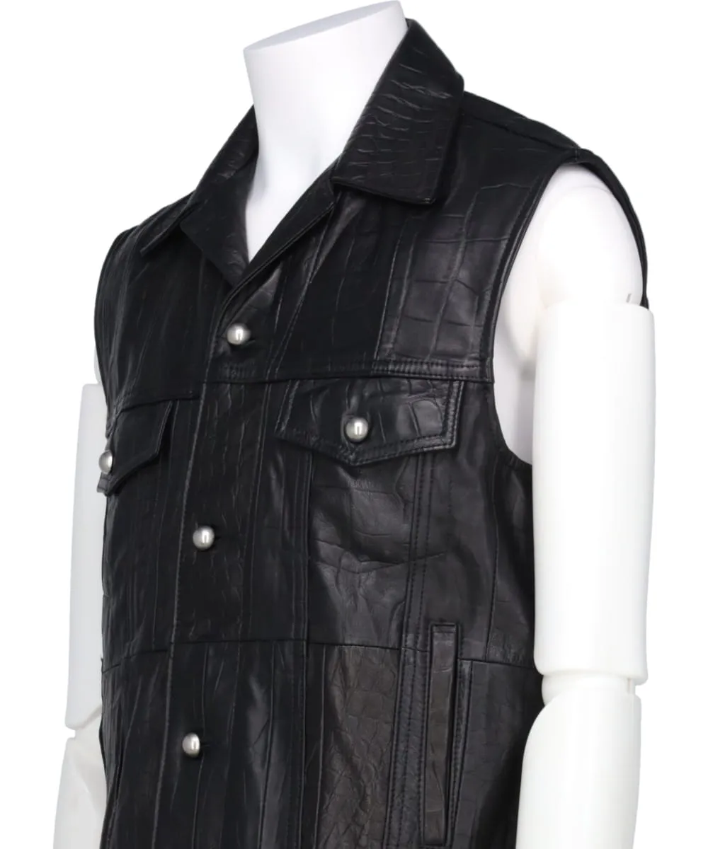 UPCYCLED CROCODILE SLEEVELESS JACKET