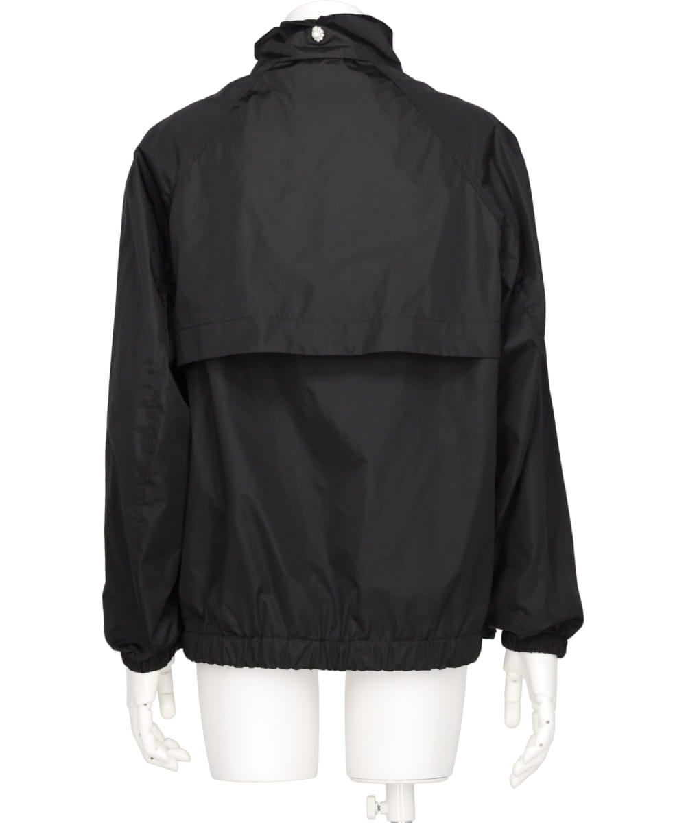DRAWSTRING DETAIL HARRINGTON JACKET W/DAISY EMB