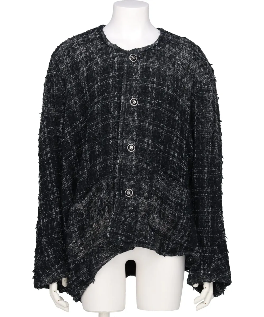 TWISTED CUTTING TWEED DYED JACKET