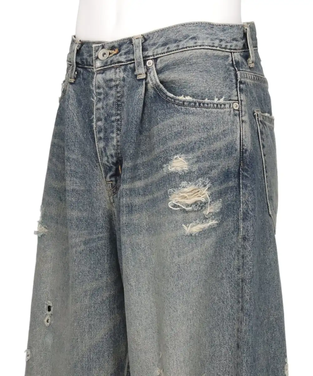 SUPER DAMAGE WIDE DENIM PANTS