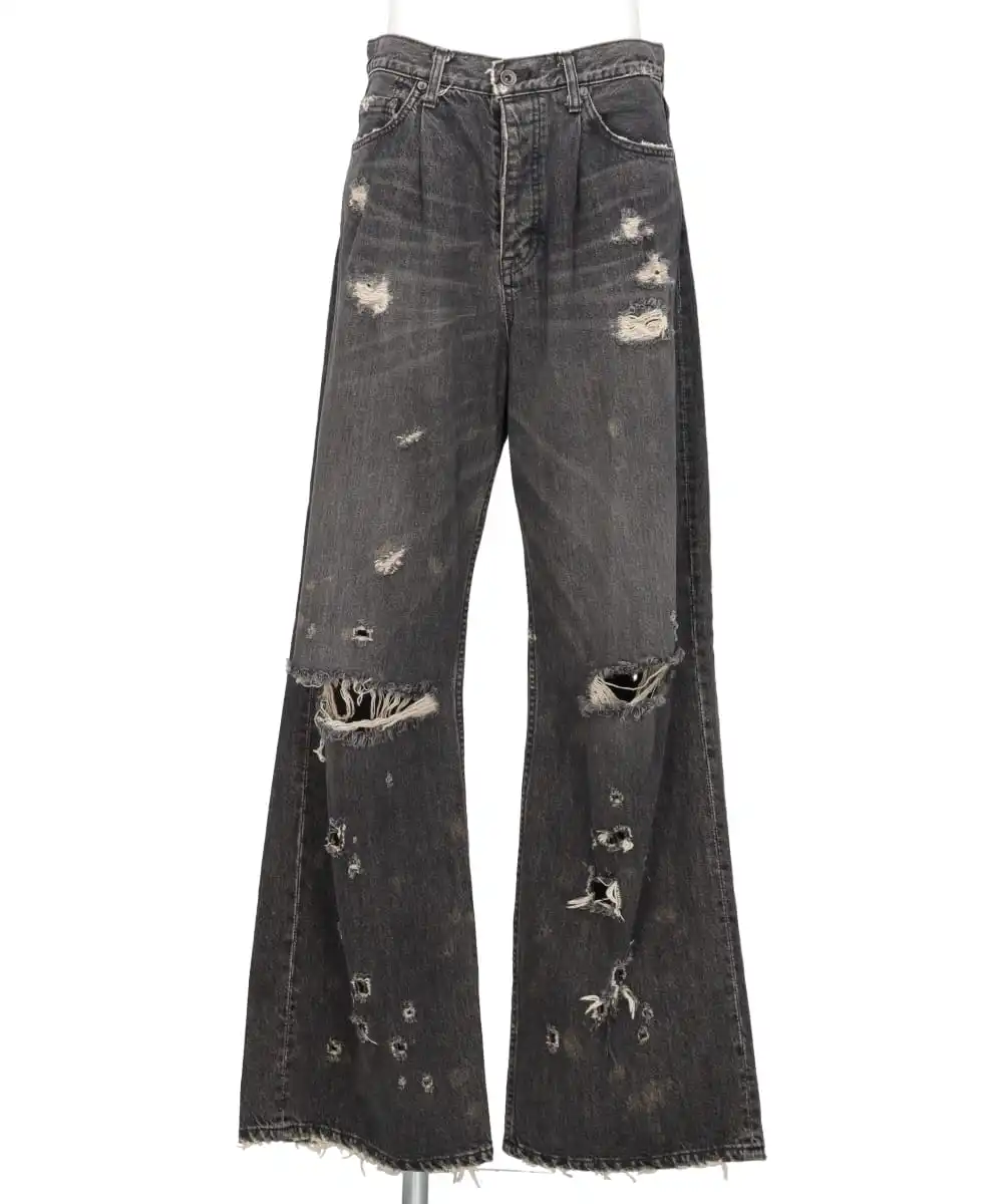 SUPER DAMAGE WIDE DENIM PANTS