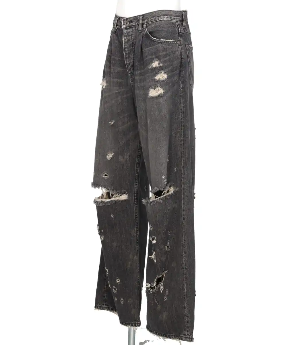 SUPER DAMAGE WIDE DENIM PANTS