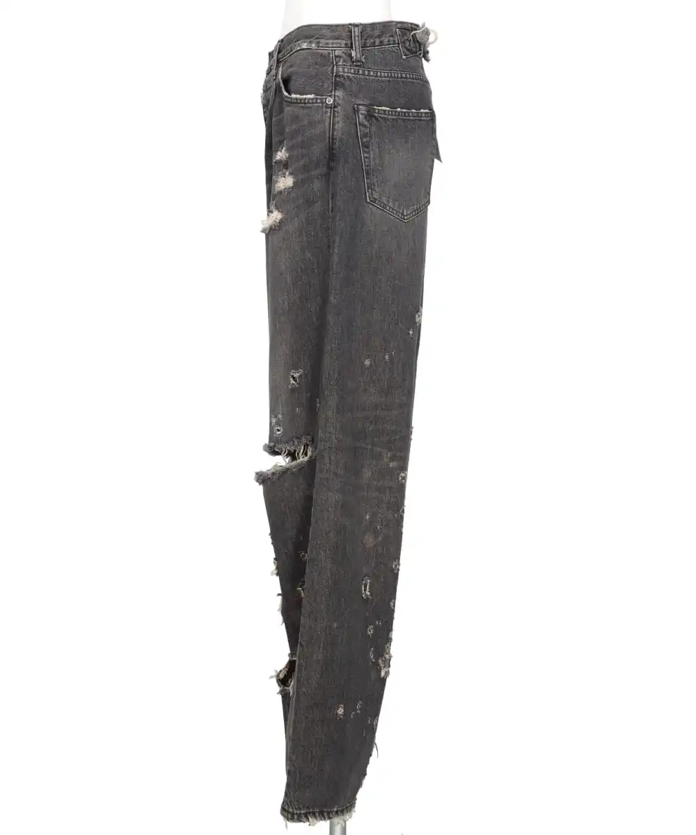 SUPER DAMAGE WIDE DENIM PANTS