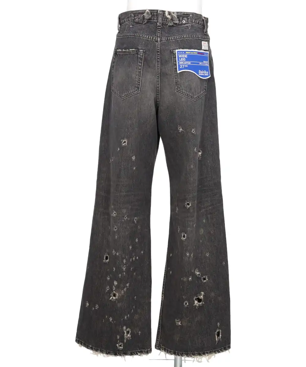 SUPER DAMAGE WIDE DENIM PANTS