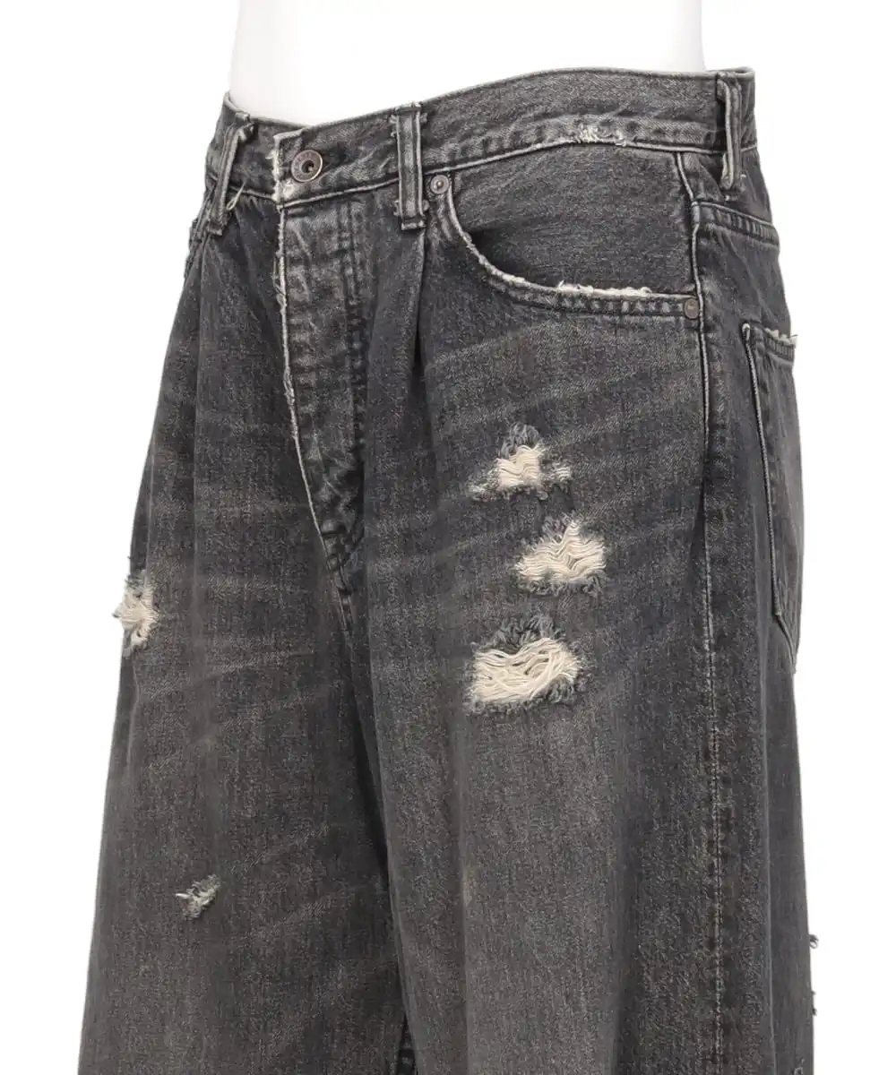 SUPER DAMAGE WIDE DENIM PANTS