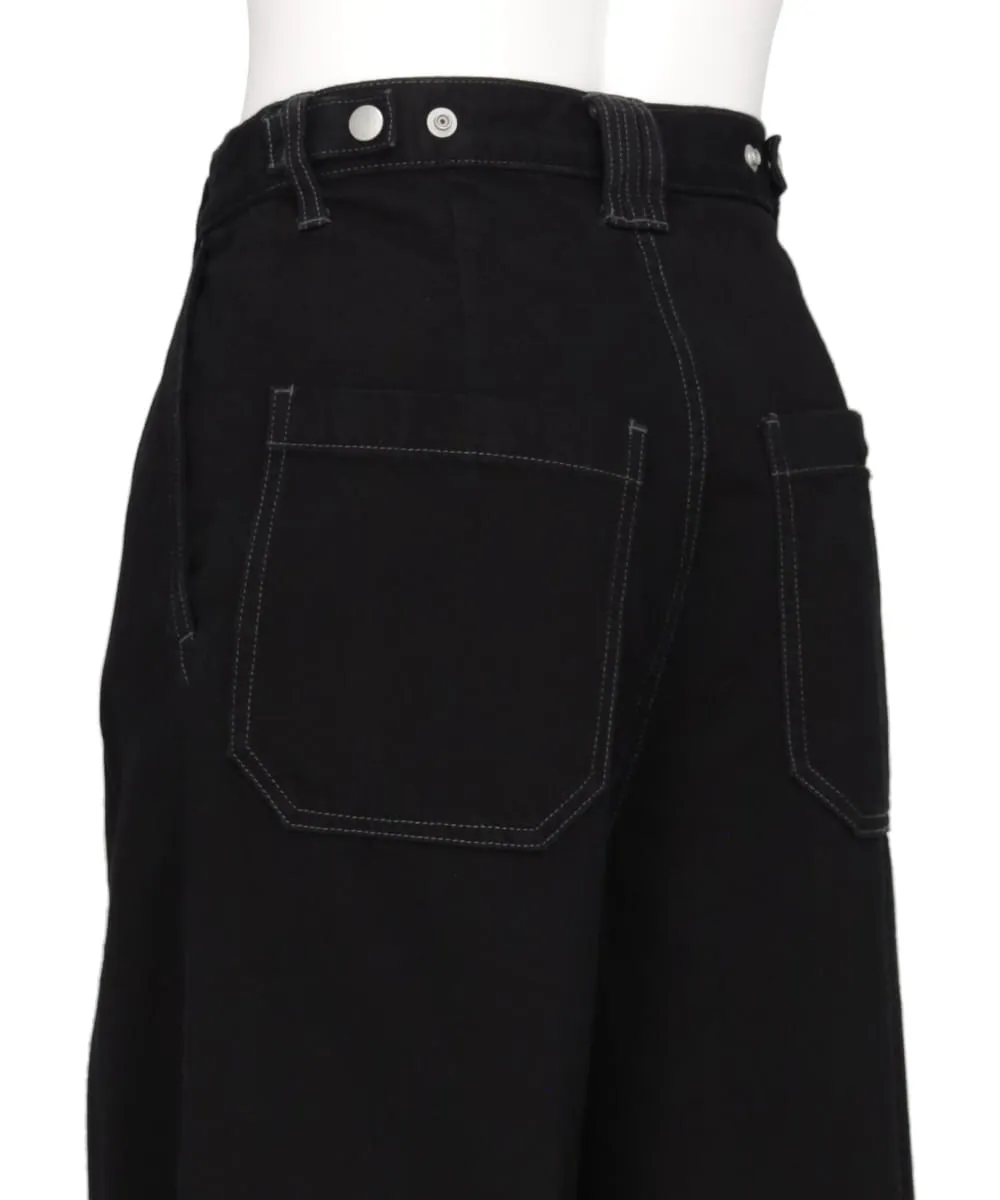 LASER PROCESSED DENIM WIDE-LEG BUGGY PANTS