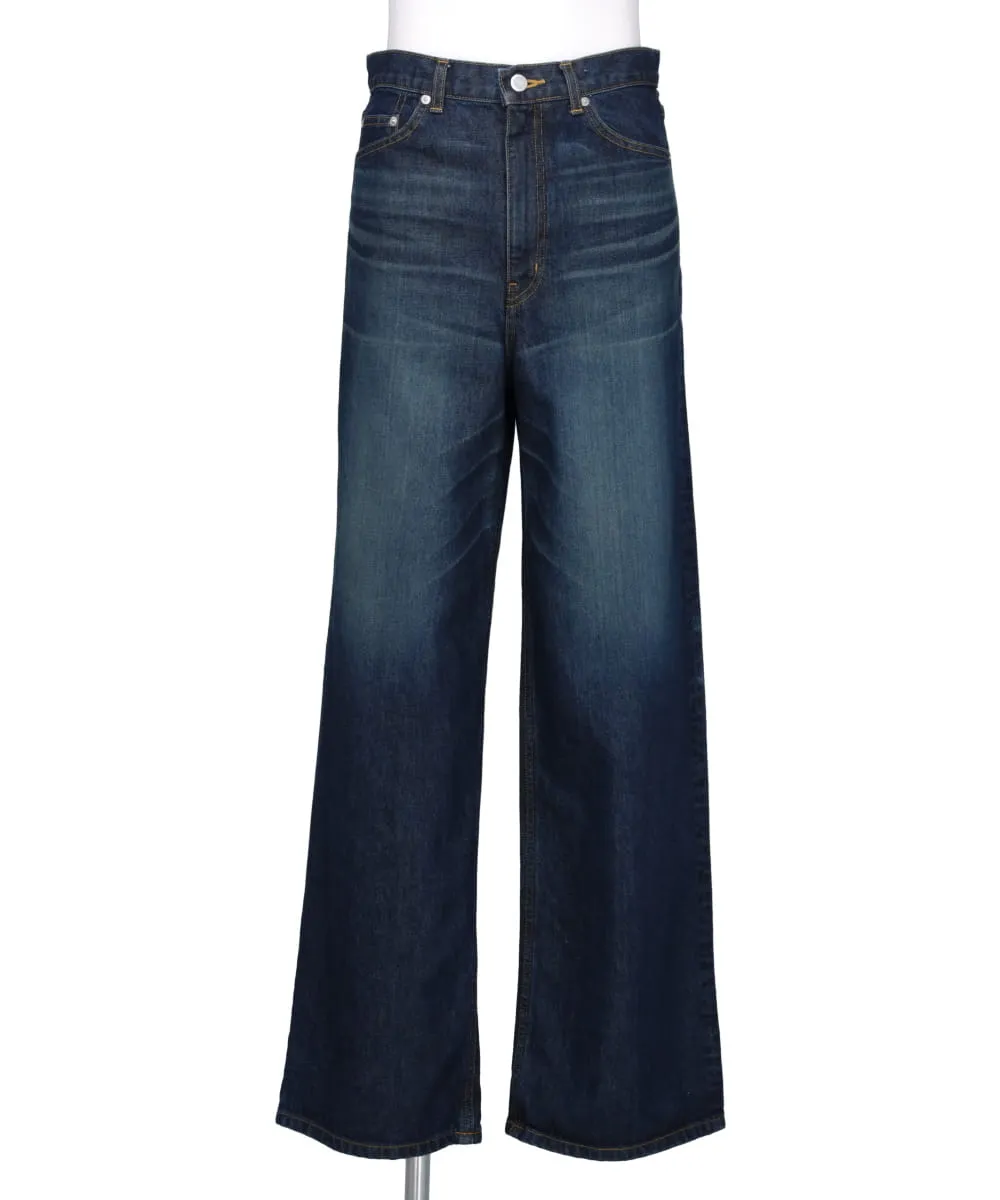 WASHED DENIM WIDE PANTS