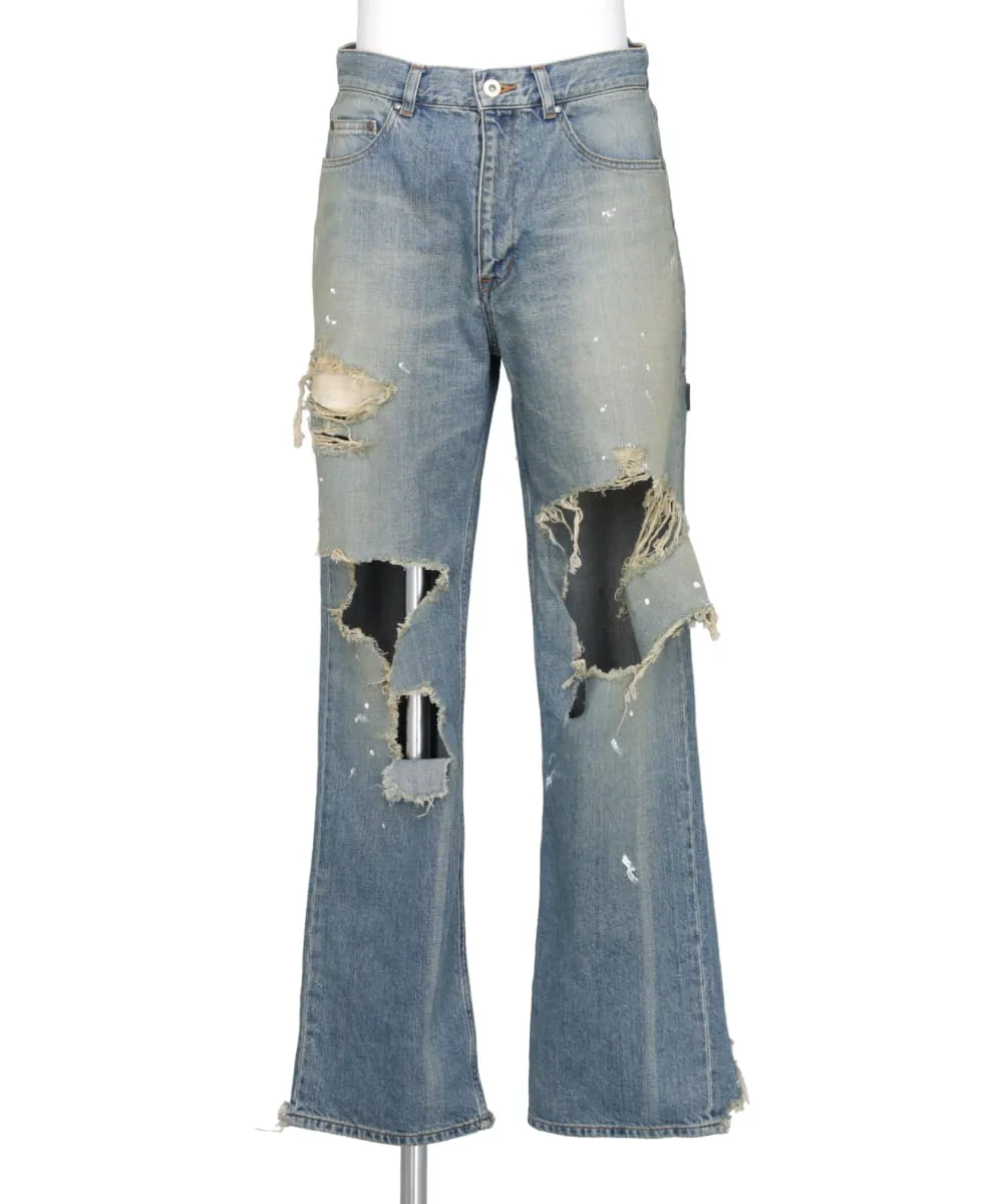 ORGANIC COTTON DENIM PANTS *CRASHED