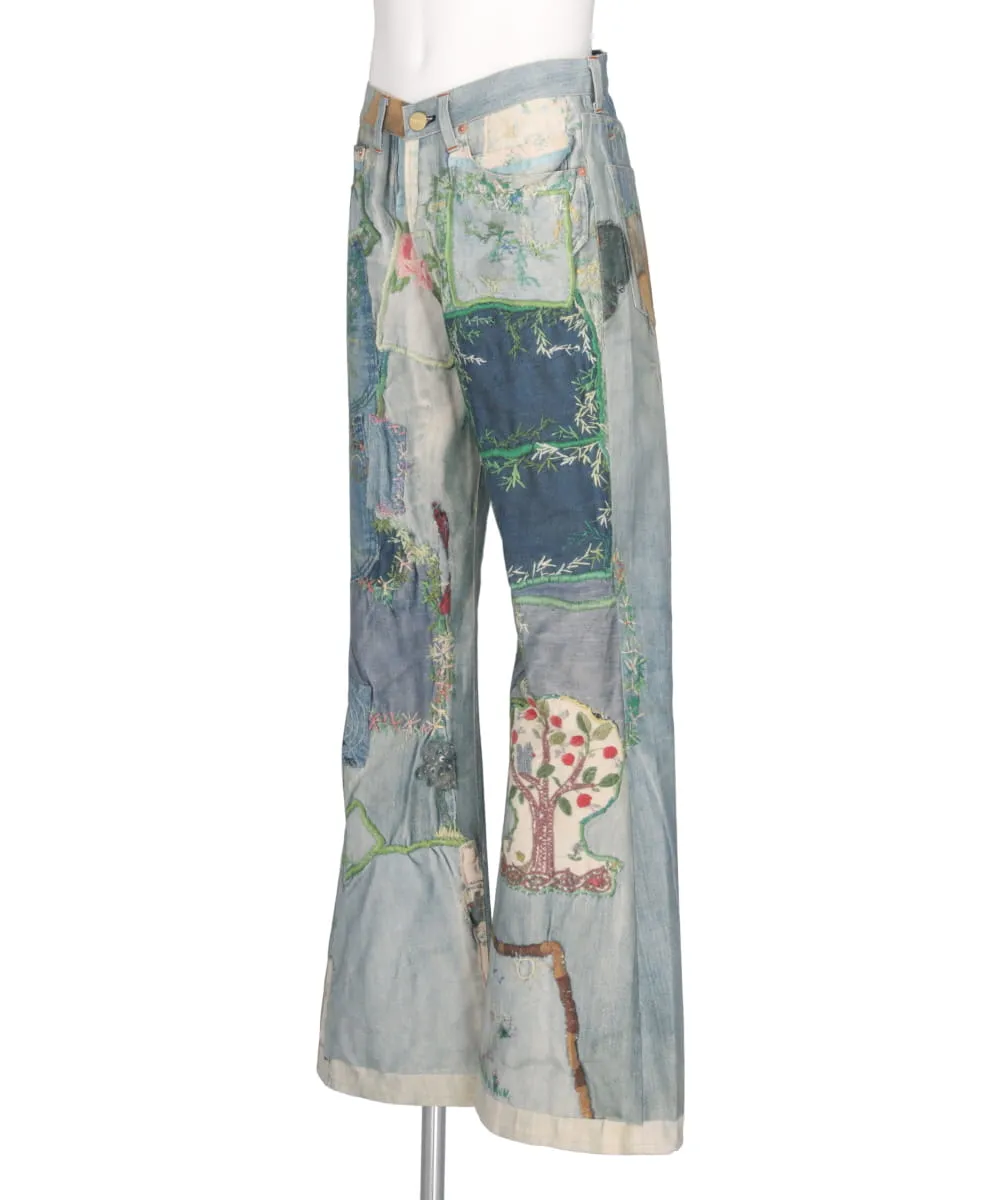 TROMPE I'OEIL PRINT DENIM