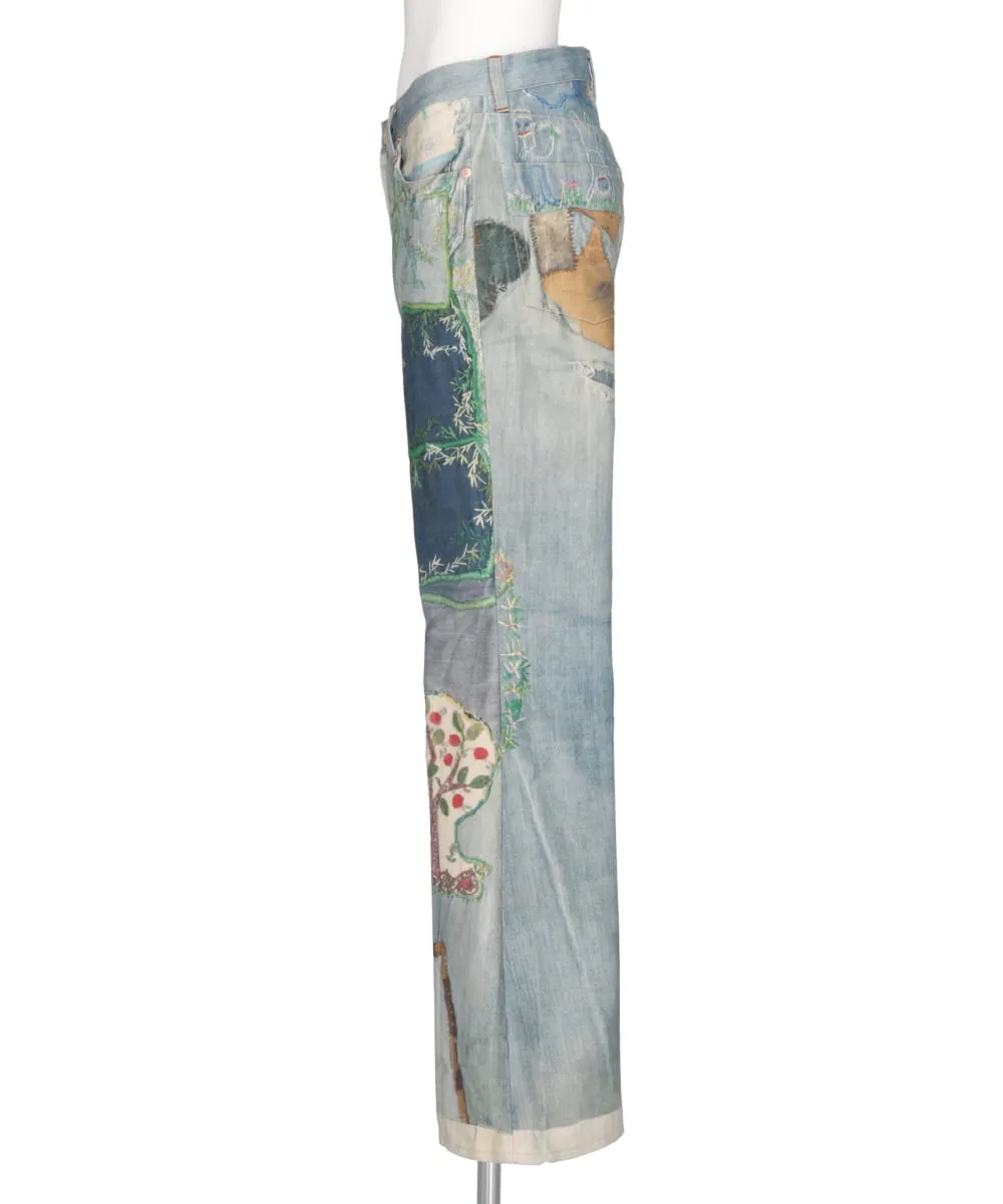 TROMPE I'OEIL PRINT DENIM