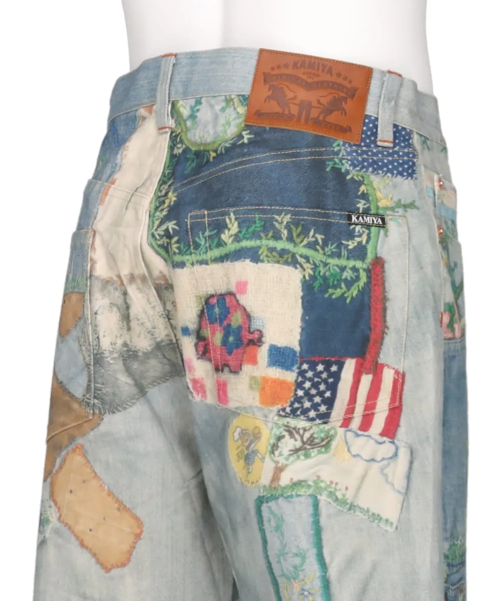 TROMPE I'OEIL PRINT DENIM