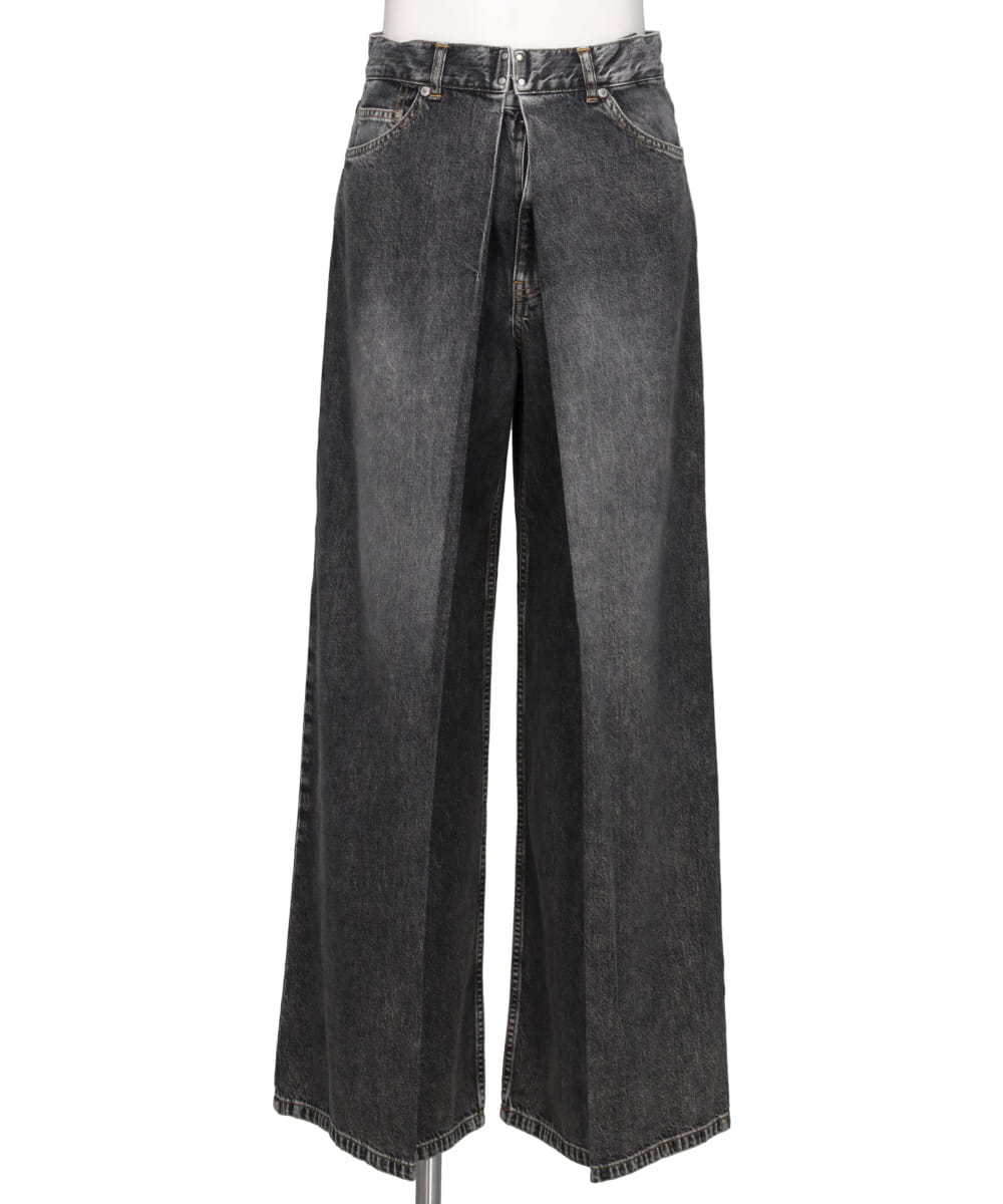 WASHED DENIM SUPER WIDE PANTS