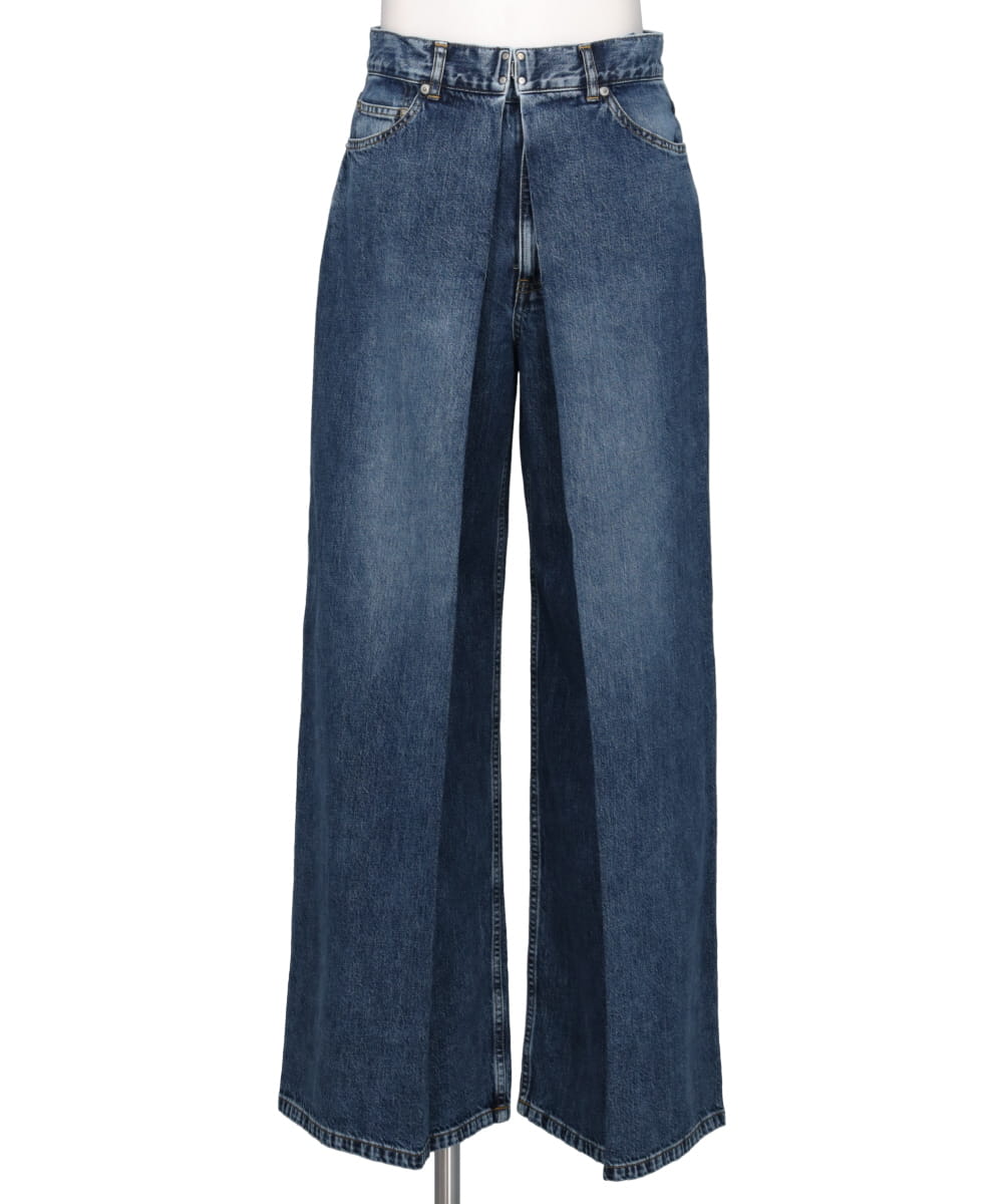 WASHED DENIM SUPER WIDE PANTS