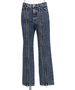【JLS】Washed Denim Zipped Pants