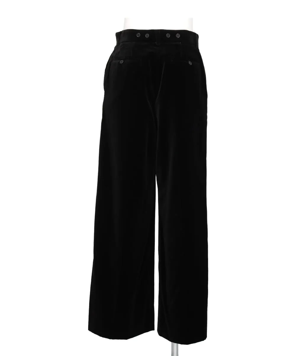 "RIFF" LACE-UP VELOUR WIDE SLACKS