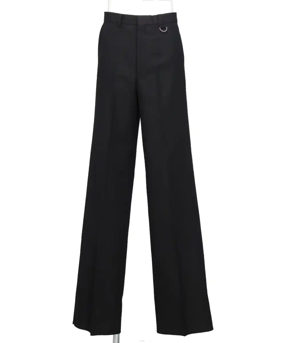 WOOL GABARDINE WIDE TROUSERS