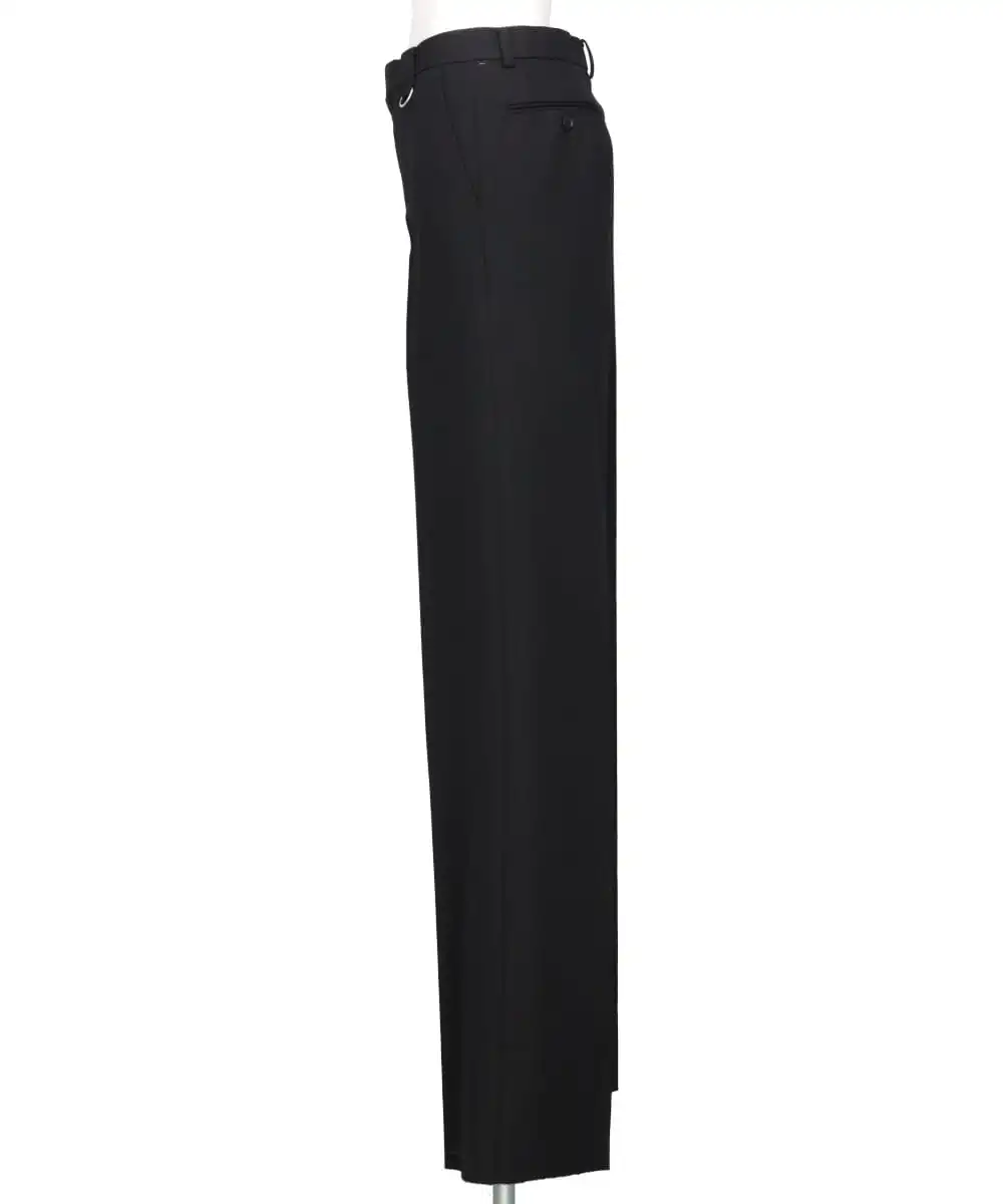 WOOL GABARDINE WIDE TROUSERS