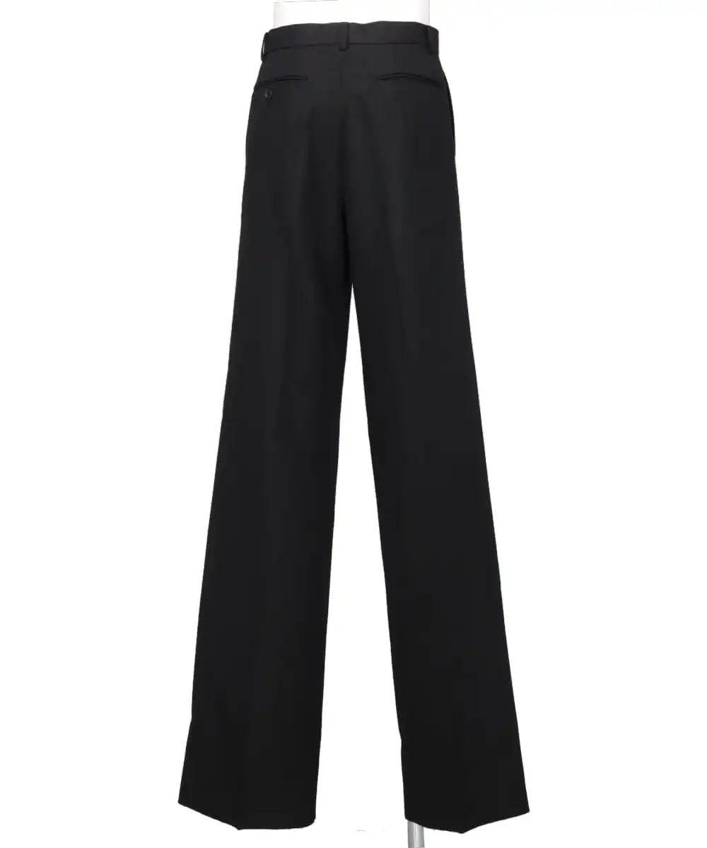 WOOL GABARDINE WIDE TROUSERS