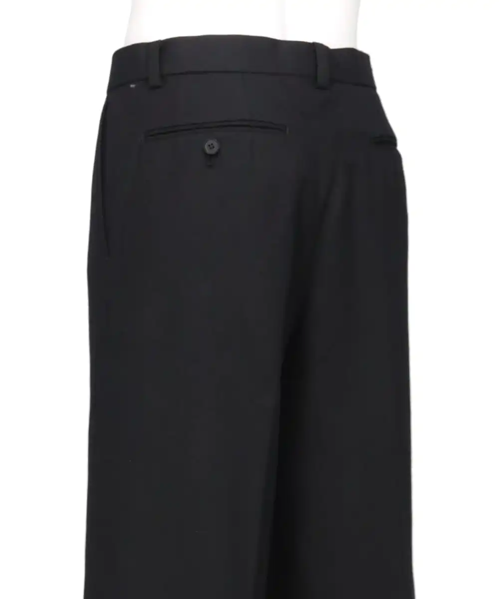 WOOL GABARDINE WIDE TROUSERS