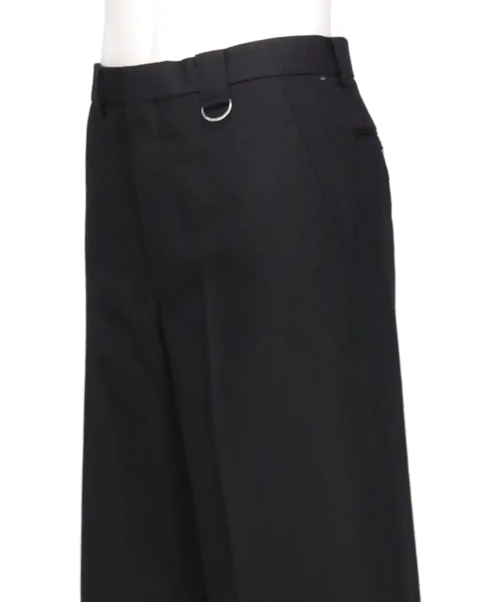 WOOL GABARDINE WIDE TROUSERS