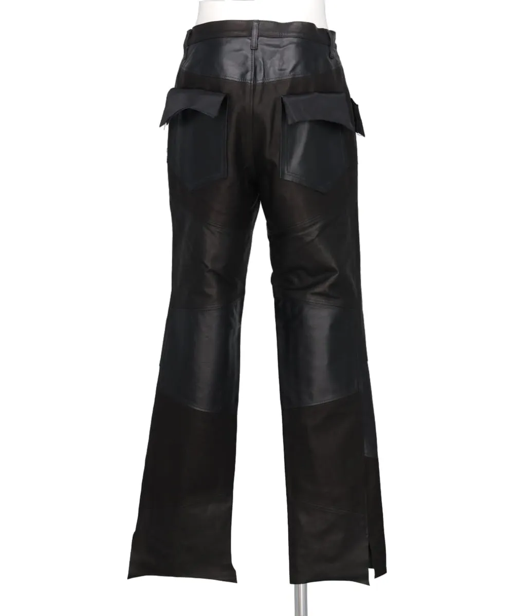 ASSORTED LEATHER SLIM SLASH PANTS