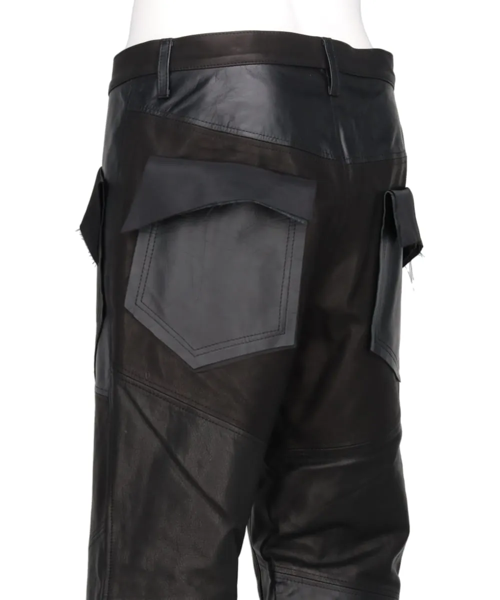 ASSORTED LEATHER SLIM SLASH PANTS