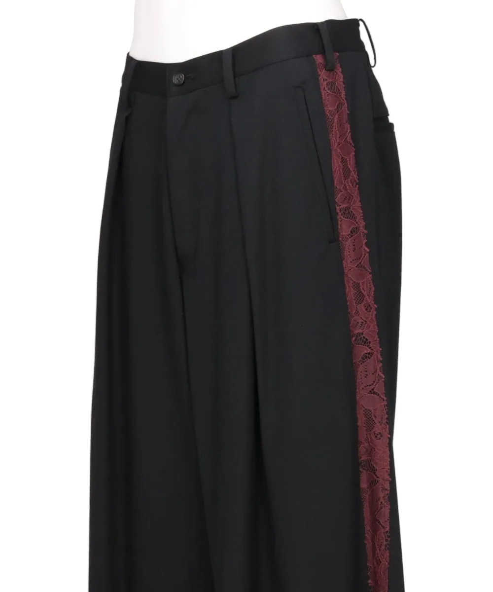 GABARDINE LACE WIDE PANTS