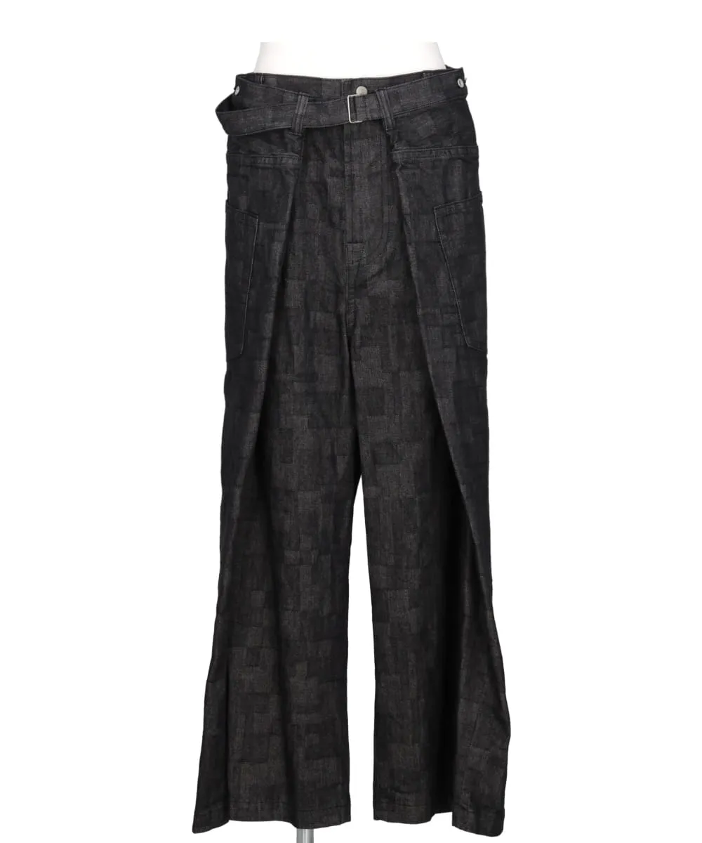 WRAP AZ DENIM WIDE PANTS