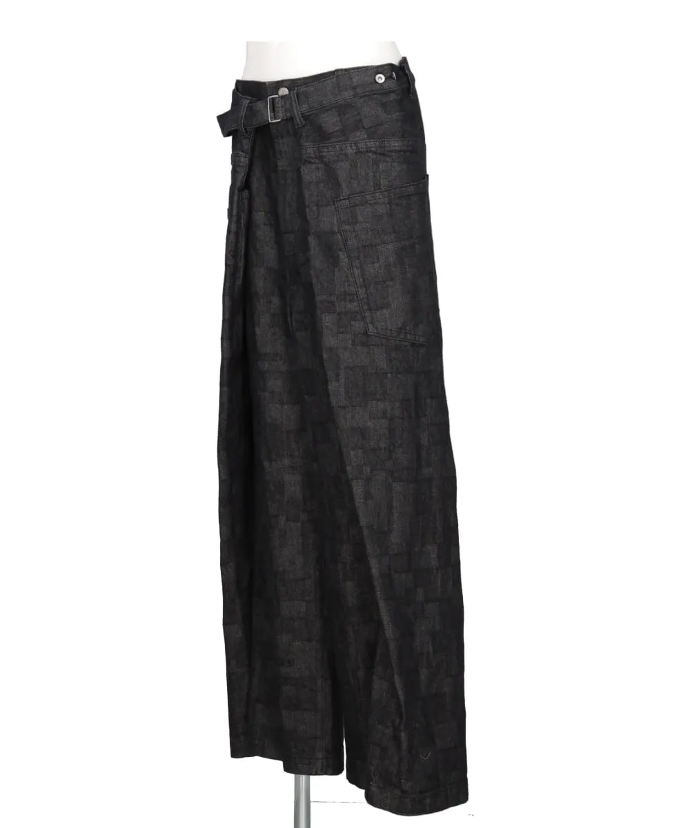 WRAP AZ DENIM WIDE PANTS