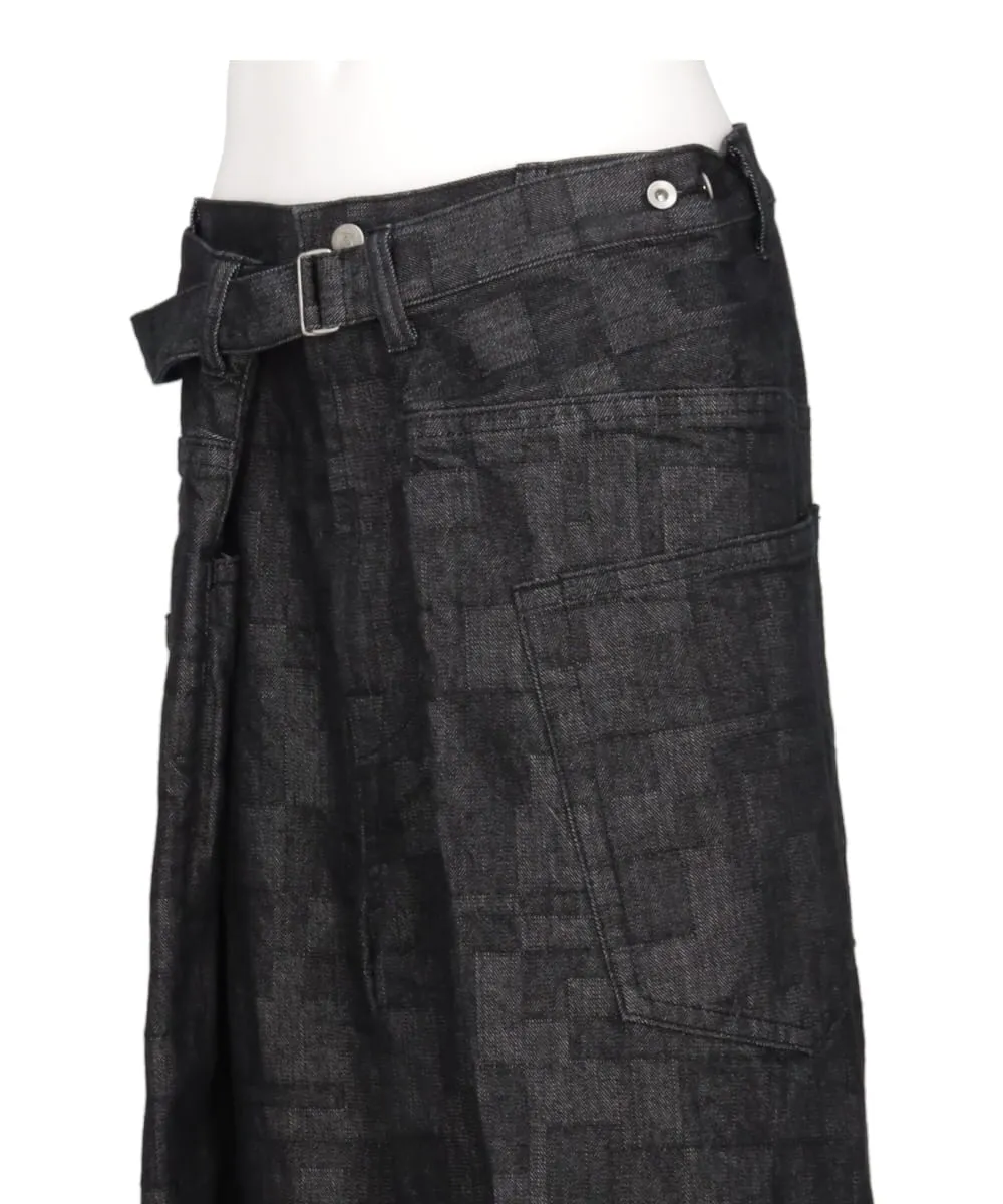 WRAP AZ DENIM WIDE PANTS