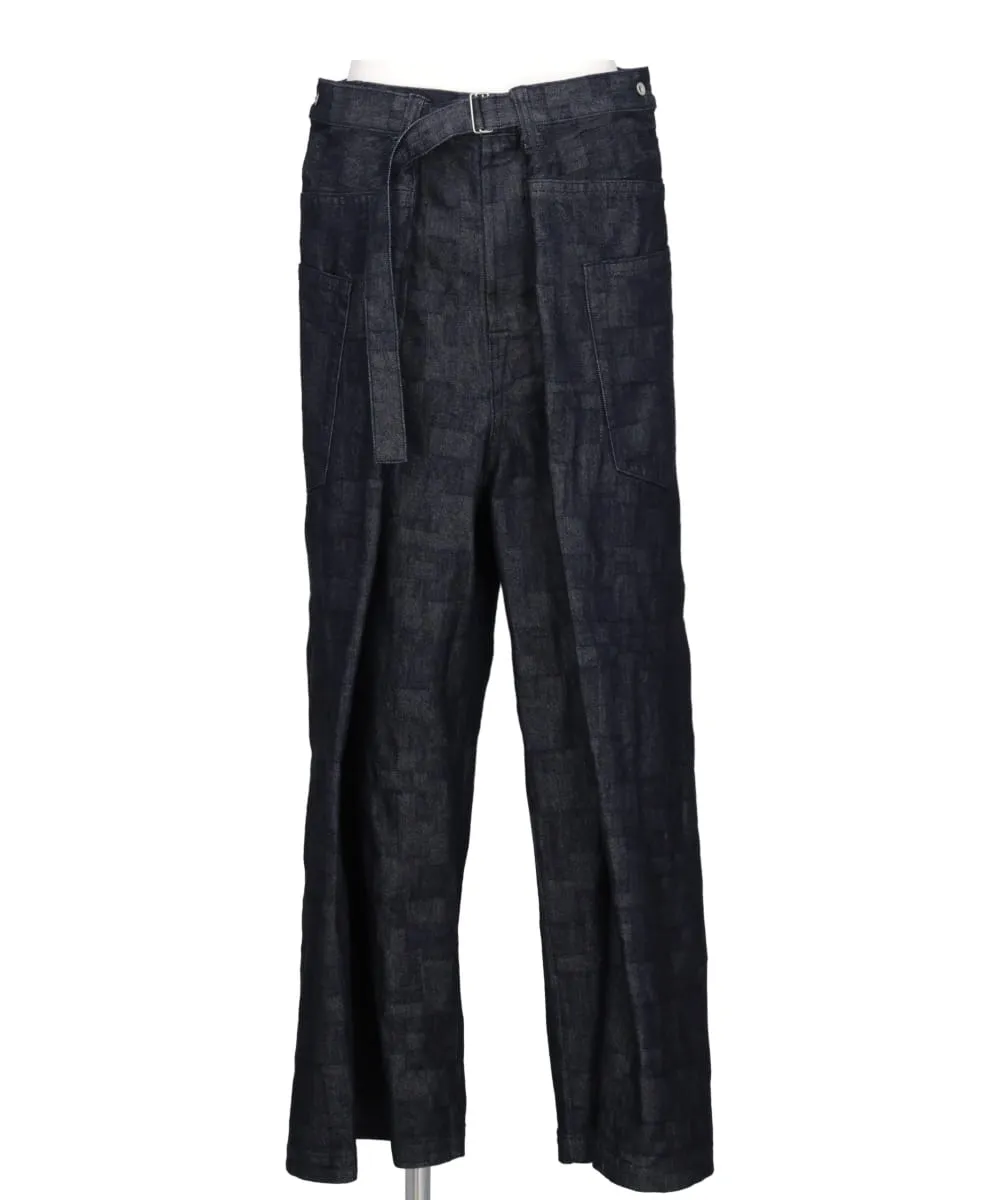 WRAP AZ DENIM WIDE PANTS