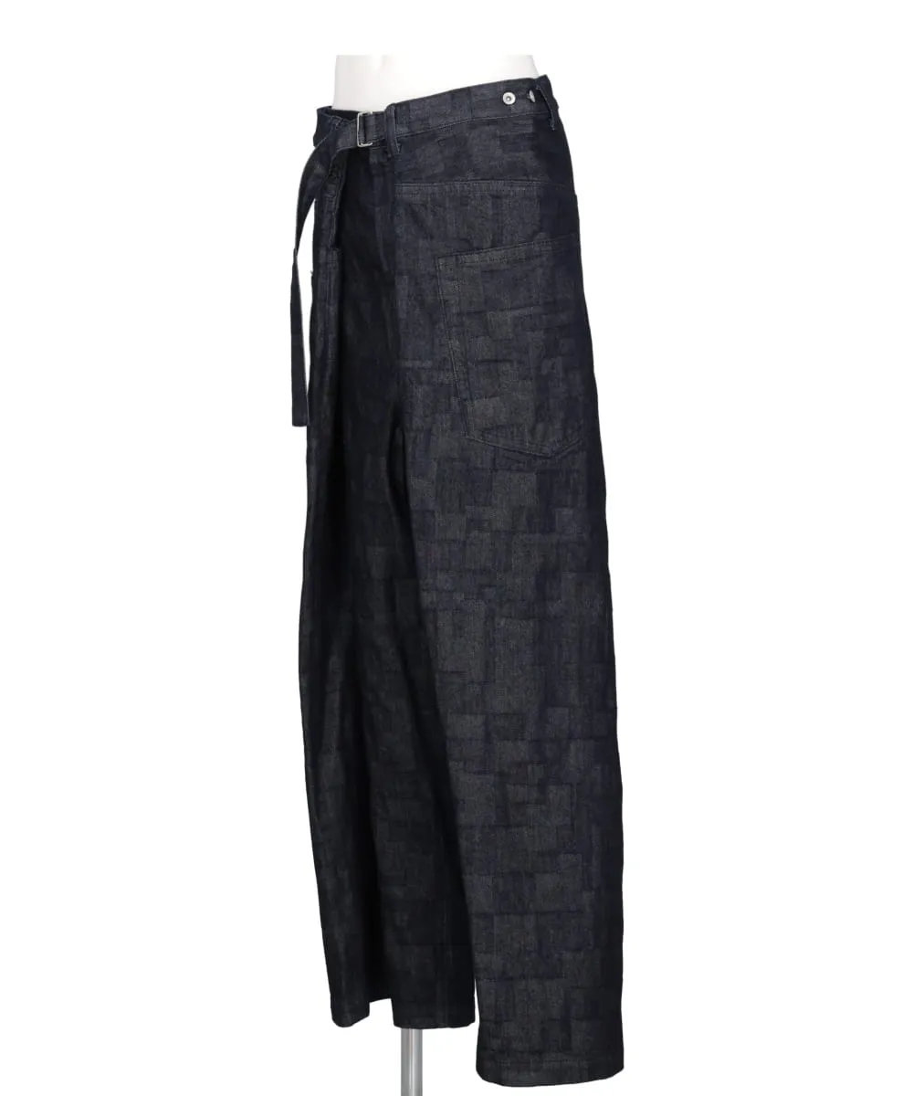 WRAP AZ DENIM WIDE PANTS