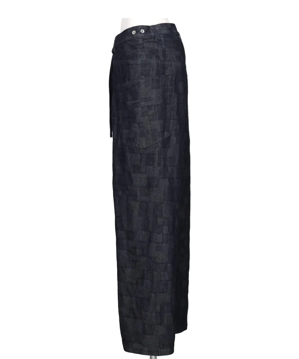 WRAP AZ DENIM WIDE PANTS