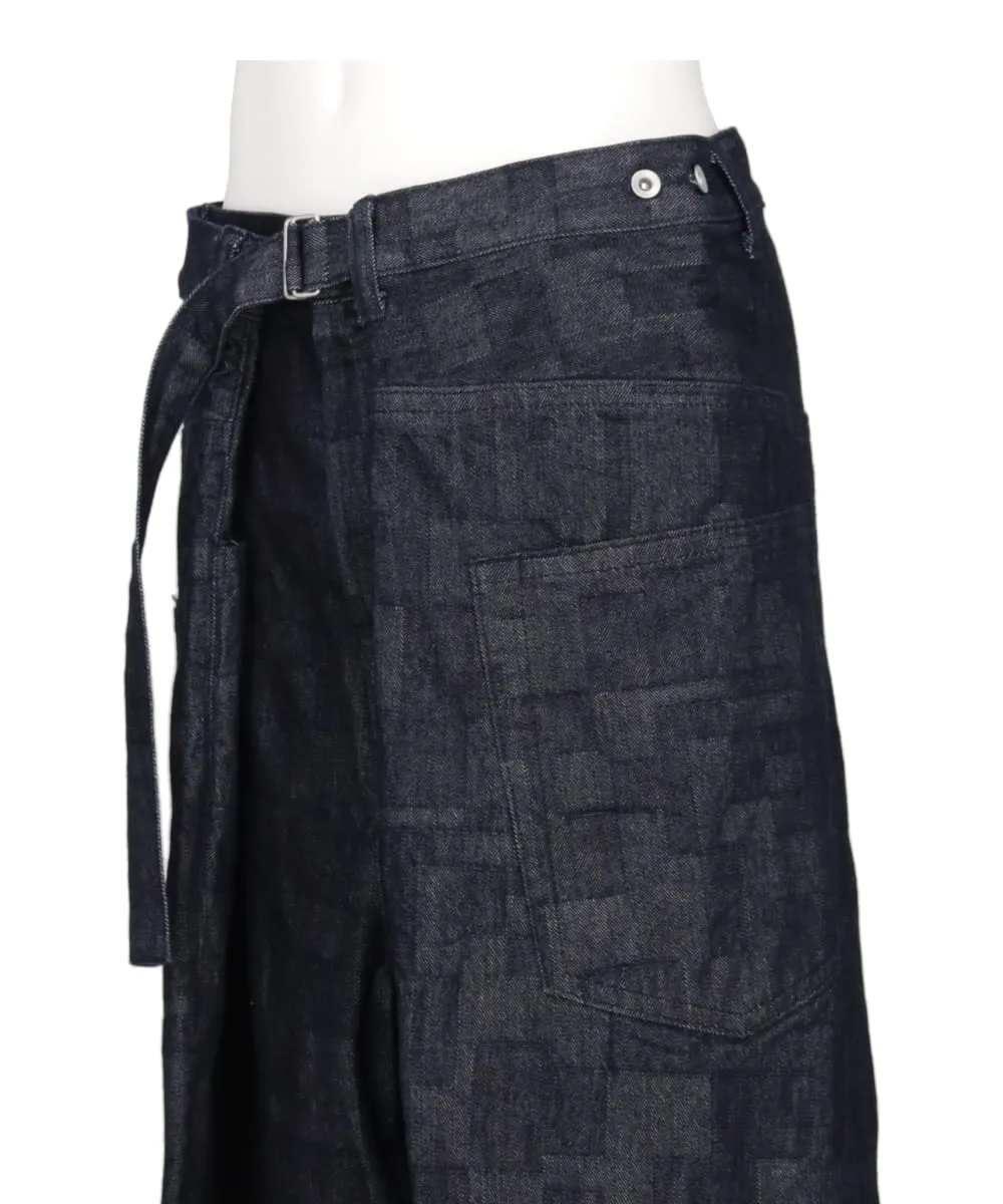 WRAP AZ DENIM WIDE PANTS