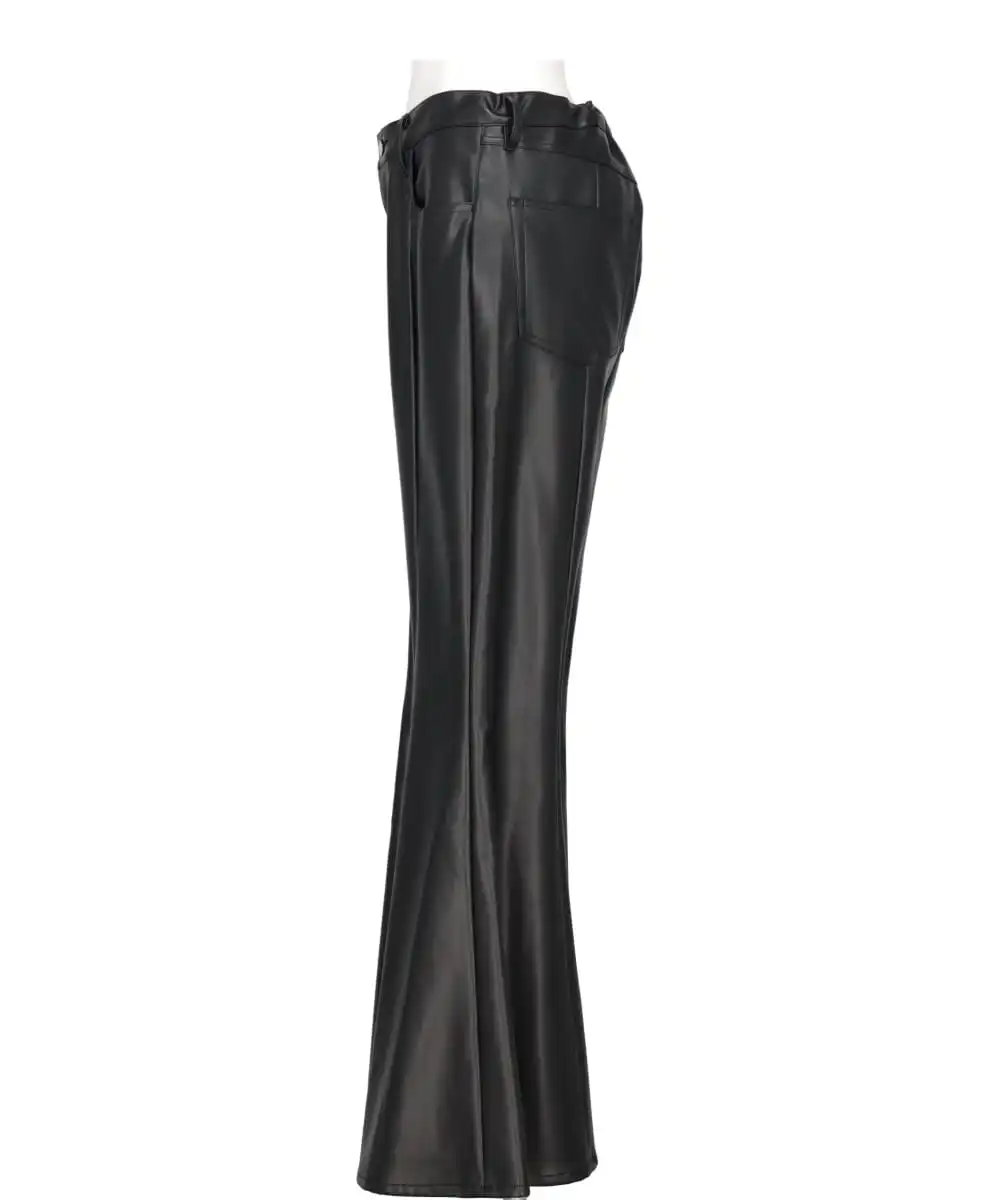 SEMI FLARE LEATHER PANTS