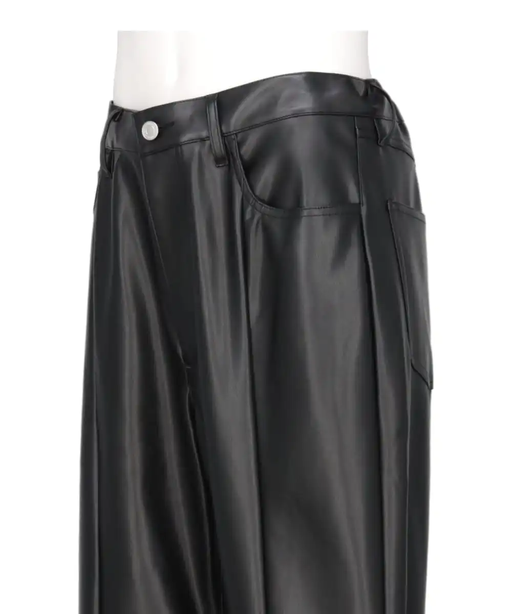 SEMI FLARE LEATHER PANTS