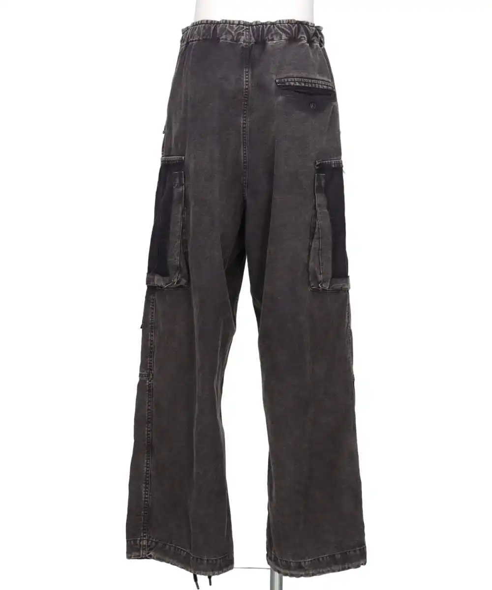 COTTON SATIN CARGO TROUSERS