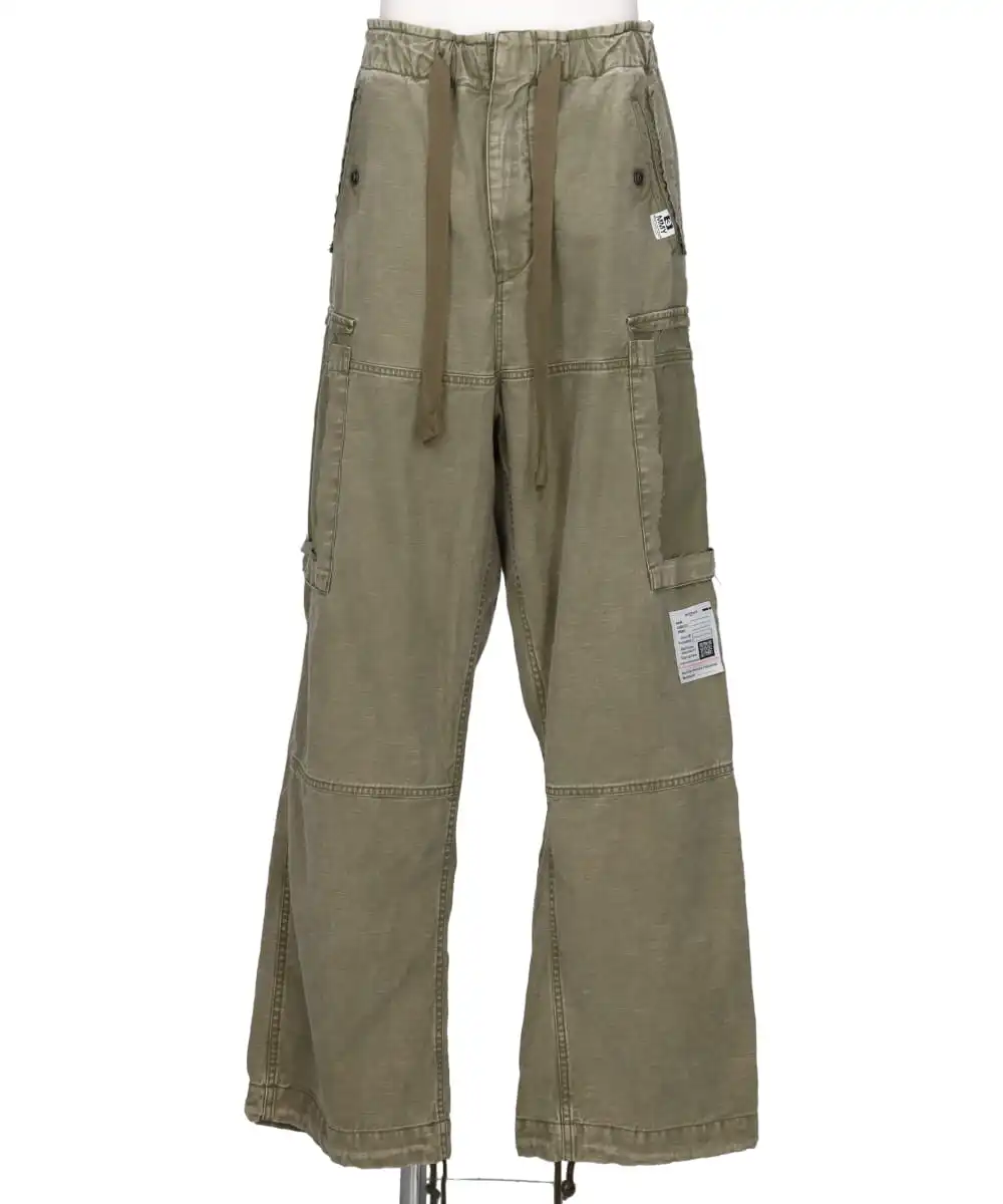 COTTON SATIN CARGO TROUSERS