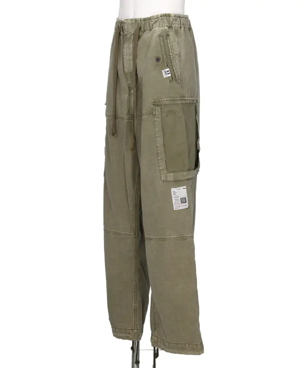 COTTON SATIN CARGO TROUSERS