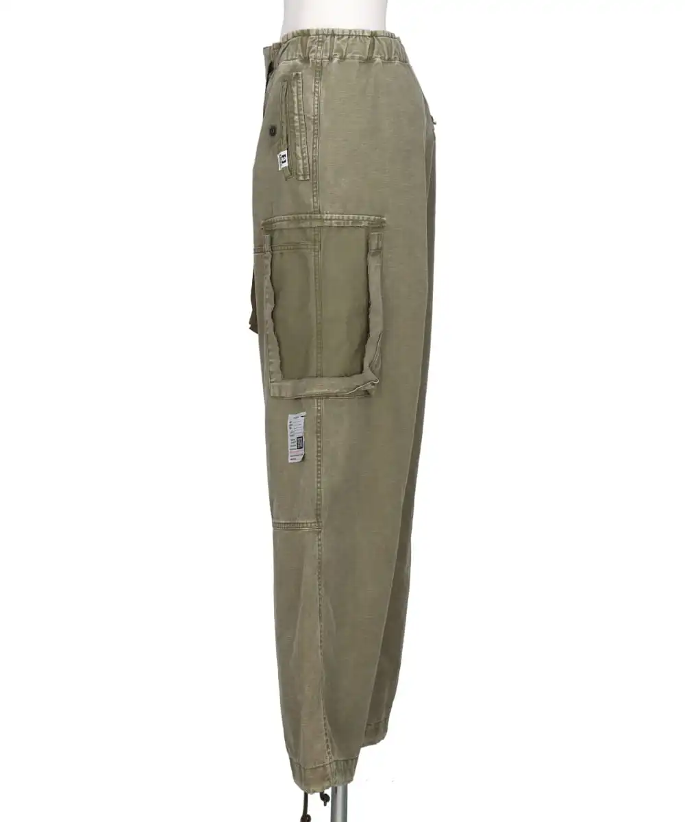 COTTON SATIN CARGO TROUSERS