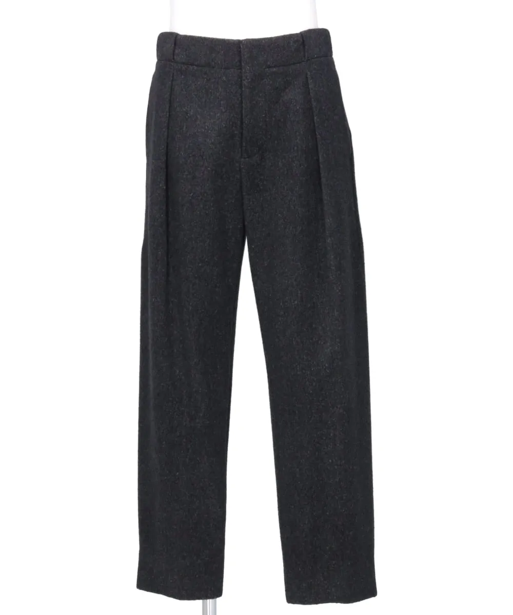 WOOL FLANNEL PLEATED TROUSER