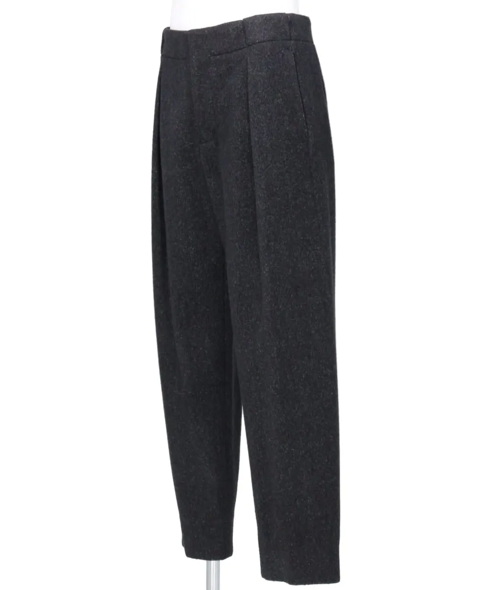 WOOL FLANNEL PLEATED TROUSER