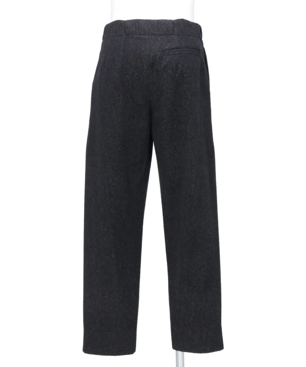 WOOL FLANNEL PLEATED TROUSER