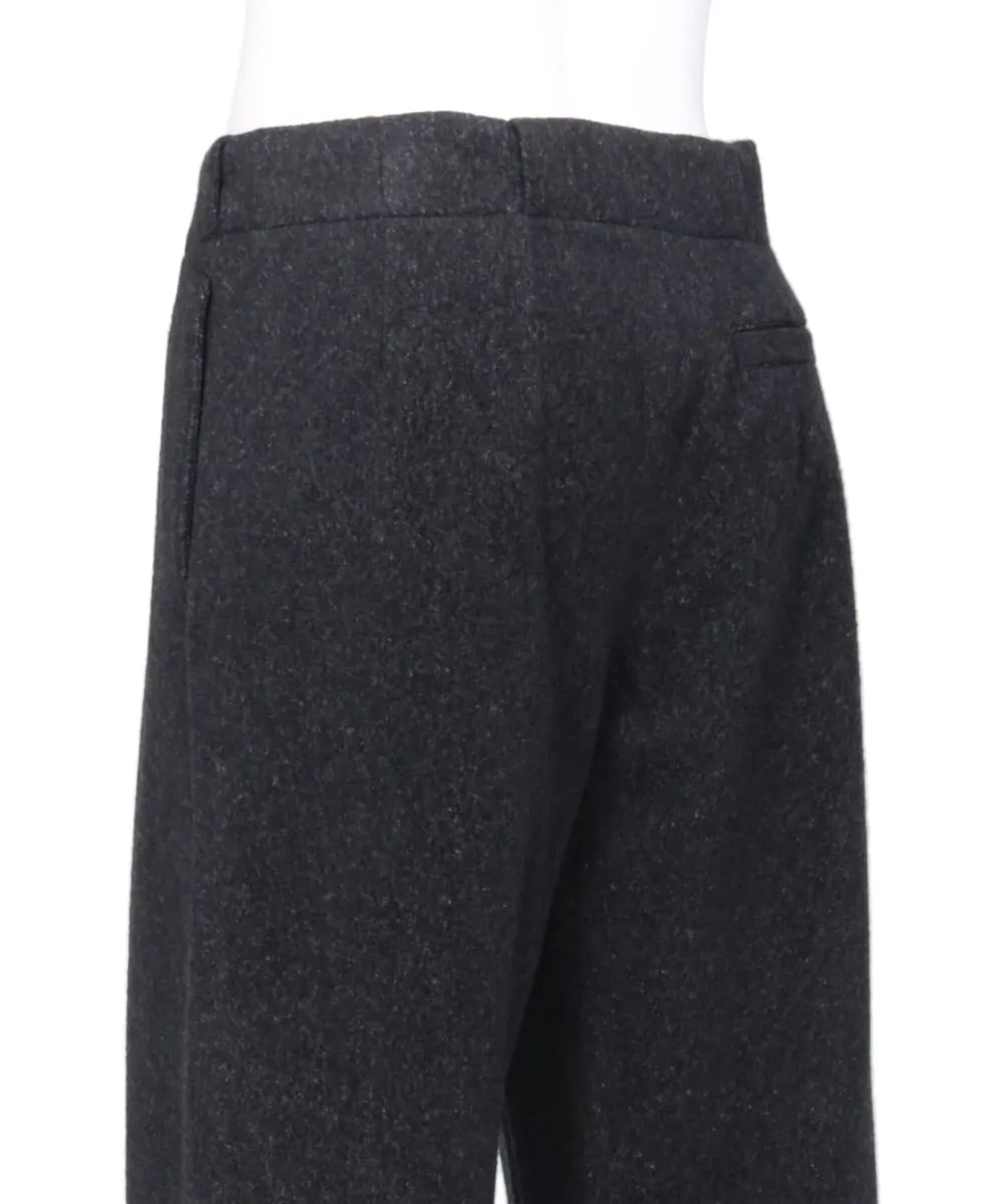 WOOL FLANNEL PLEATED TROUSER