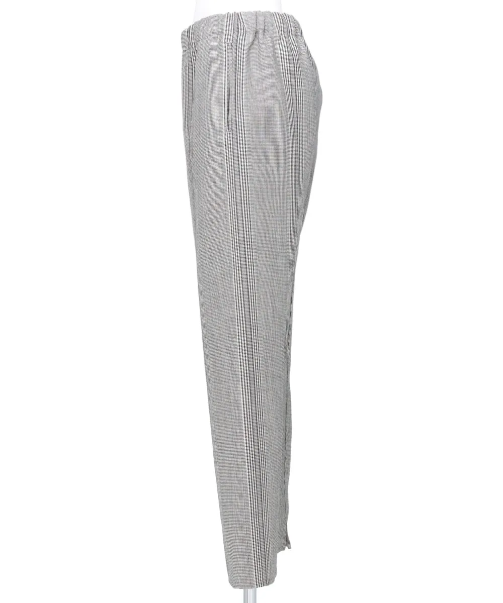 STRIPED WOOL WIDE-LEG DRAWSTRING TROUSER