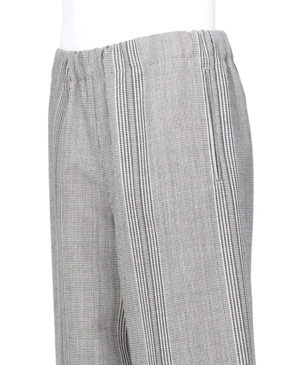 STRIPED WOOL WIDE-LEG DRAWSTRING TROUSER