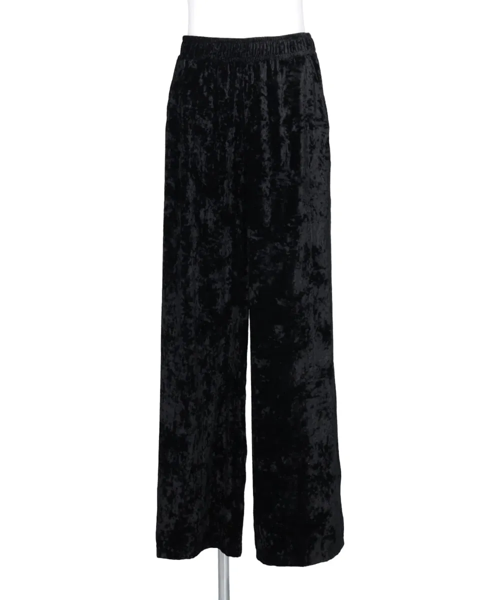 CRUSHED VELVET WIDE PANTS