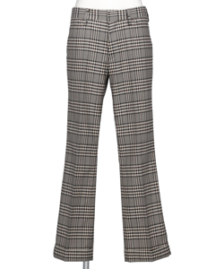 T/R SERGE CHECK TAPERED PANTS
